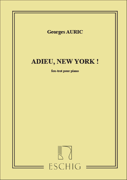 Adieu New York  pour piano  