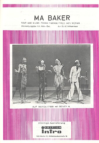 Ma Baker&nbsp;&nbsp;Gesang und Klavier&nbsp;&nbsp;Einzelausgabe
