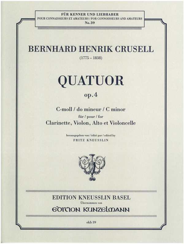 Quartett c-Moll op.4  für Klarinette und Streichtrio  Stimmen