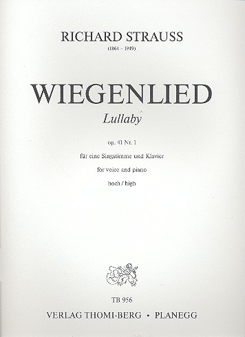 Wiegenlied op.41,1&nbsp;&nbsp;für Gesang (hoch) und Klavier&nbsp;&nbsp;Partitur (dt/en)