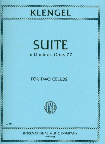 Suite d minor op.22  for 2 cellos  parts