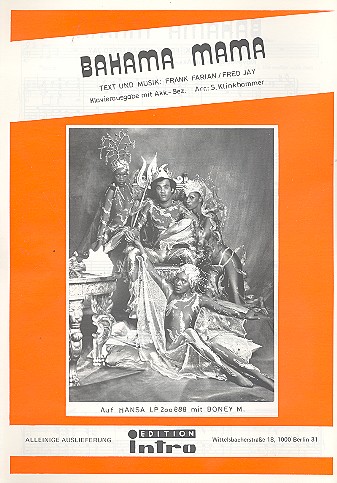 Bahama Mama &nbsp;&nbsp;Gesang und Klavier&nbsp;&nbsp;Einzelausgabe