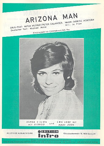 Arizona Man: Einzelausgabe  Gesang und Klavier (dt/en)  