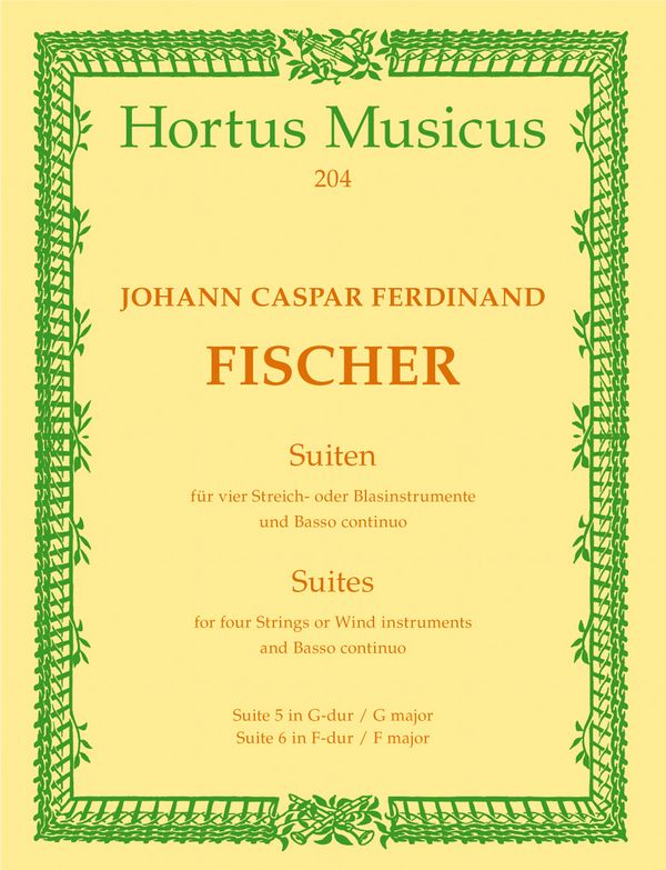 Suiten Nr.5-6 für 4 TSreicher und&nbsp;&nbsp;Bc&nbsp;&nbsp;Partitur und 6 Stimmen