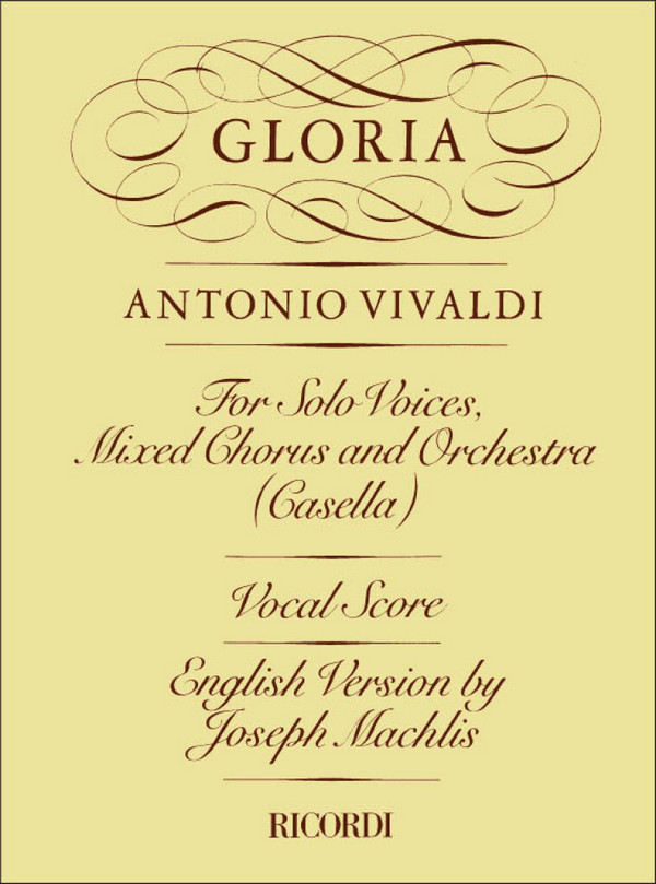 Gloria RV589 for solo voices, mixed&nbsp;&nbsp;chorus and orchestra&nbsp;&nbsp;vocal score (la/en)