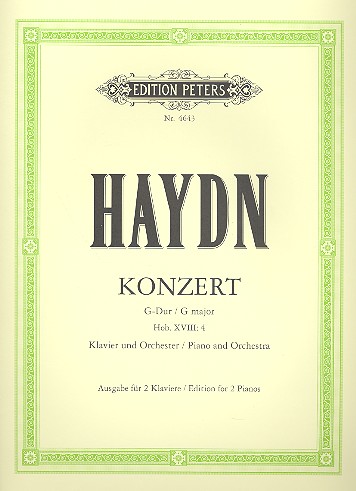 Konzert G-Dur Hob.XVIII:4&nbsp;&nbsp;für Klavier (Cembalo) und Streichorchester&nbsp;&nbsp;für 2 Klaviere