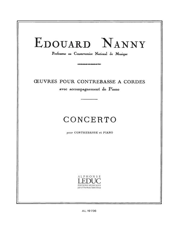 CONCERTO POUR CONTREBASSE ET  PIANO  