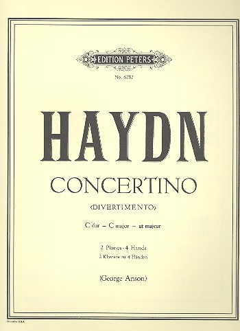 Concertino C major for piano and strings  for two pianos  
