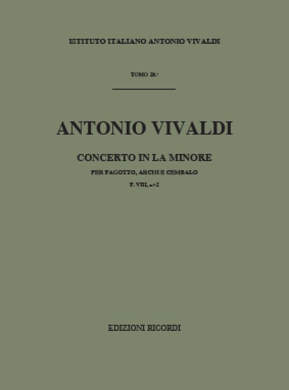 Konzert a-Moll F.VIII:2&nbsp;&nbsp;für Fagott, Streicher und Bc&nbsp;&nbsp;Partitur