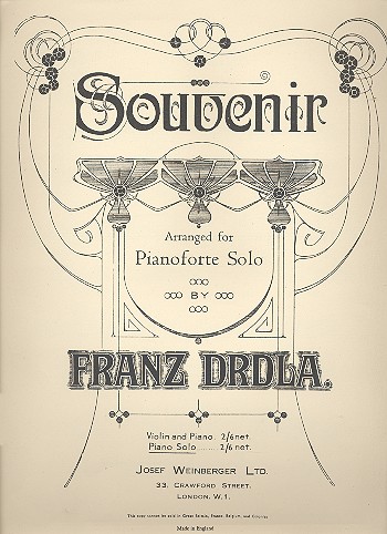 Souvenir  für Klavier  