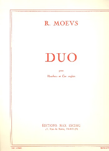 Duo&nbsp;&nbsp;pour hautbois et cor anglais&nbsp;&nbsp;partition