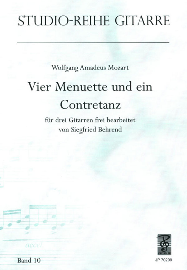 VIER MENUETTE UND EIN CONTRETANZ&nbsp;&nbsp;FUER DREI GITARREN FREI BEARBEITET&nbsp;&nbsp;BEHREND, SIEGFRIED, ED