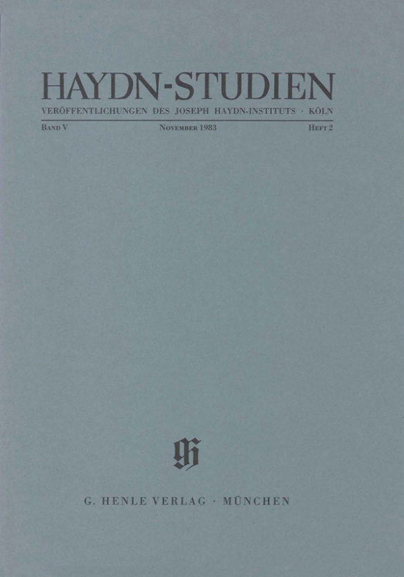 HAYDN-STUDIEN&nbsp;&nbsp;V:2&nbsp;&nbsp;