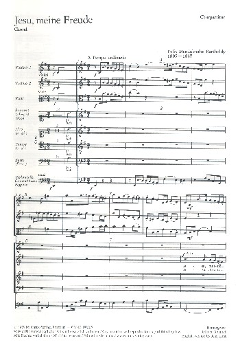 Jesu meine Freude&nbsp;&nbsp;für gem Chor und Orchester&nbsp;&nbsp;Chorpartitur