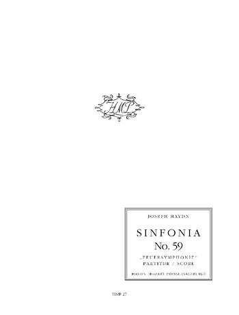 Sinfonie A-Dur Nr.59 Hob.I:59&nbsp;&nbsp;für Orchester&nbsp;&nbsp;Partitur