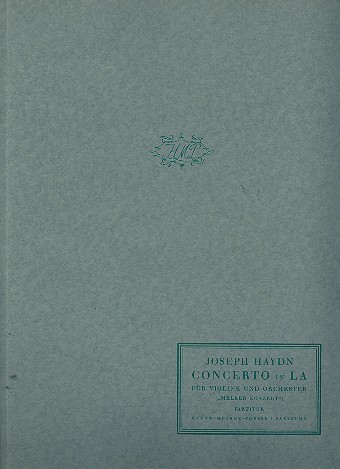 Konzert A-Dur Hob.VIIa:3&nbsp;&nbsp;für Violine und Orchester&nbsp;&nbsp;Partitur