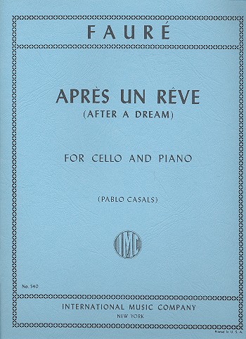 Après un rêve  for violoncello and piano  