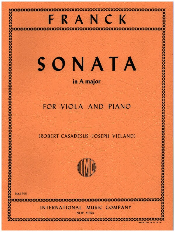 Sonata a major  for viola and piano  