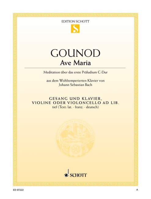 Ave Maria D-Dur &nbsp;&nbsp;für tiefe Singstimme und Klavier&nbsp;&nbsp;