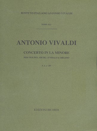 Konzert a-Moll op.4,4 für Violine,&nbsp;&nbsp;Streicher und Cembalo&nbsp;&nbsp;Partitur