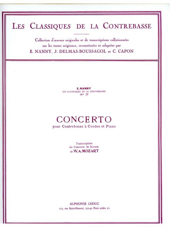Concerto pour contrebasse et&nbsp;&nbsp;piano&nbsp;&nbsp;Mozart, W.A., arr.