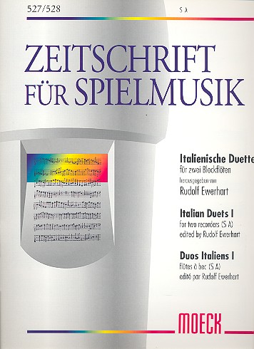 Italienische Duette Band 1  für 2 Blockflöten (SA)  Spielpartitur