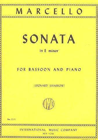Sonata e minor&nbsp;&nbsp;for bassoon and piano&nbsp;&nbsp;