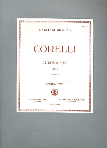 12 sonatas op.5 vol.1 (nos.4-6)  for violin and piano  