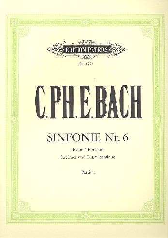 Sinfonie E-Dur Nr.6 Wq182,6  für Streicher und Bc  Partitur