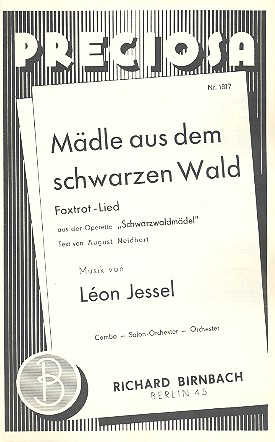 Mädle aus dem schwarzen Wald:  für Salonorchester  