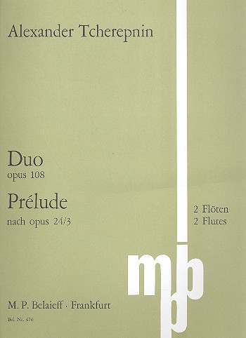 Duo op.108 und Prélude nach op.24,3  für 2 Flöten  Spielpartitur