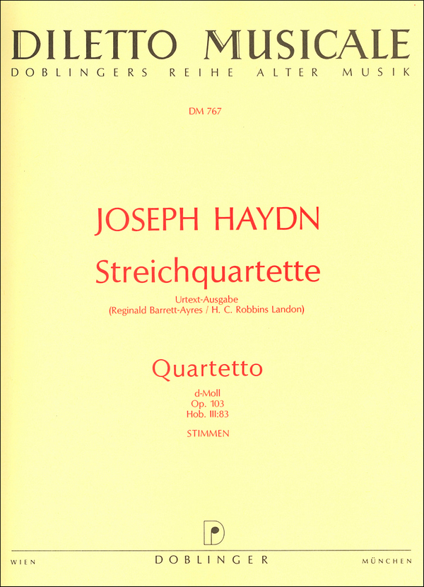 Streichquartett B-Dur op.103 Hob.III:83&nbsp;&nbsp;&nbsp;&nbsp;Stimmen