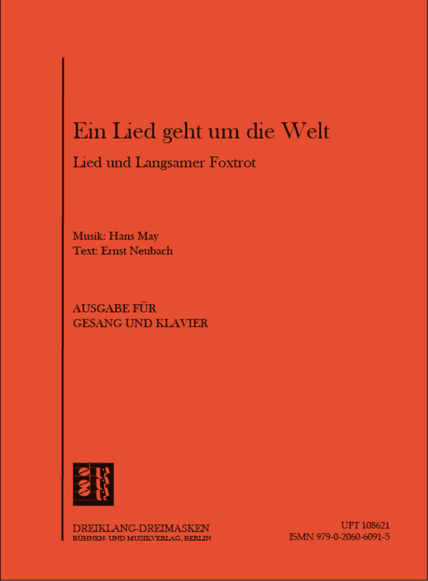 Ein Lied geht um die Welt  für Gesang und Klavier  Einzelausgabe