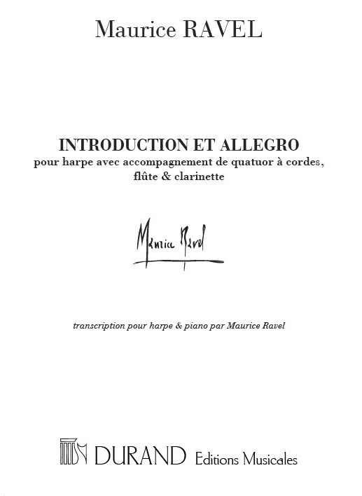 Introduction et allegro pour harpe&nbsp;&nbsp;et piano&nbsp;&nbsp;