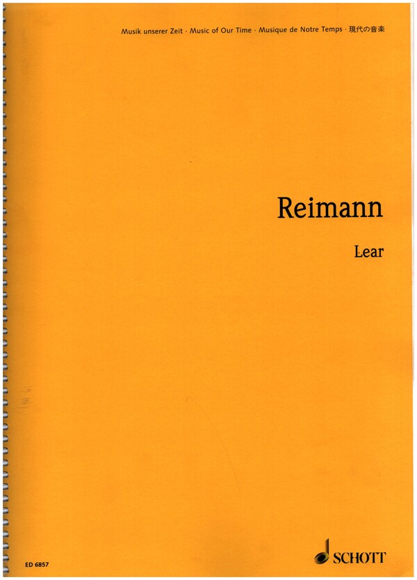 Lear&nbsp;&nbsp;für Solostimmen, Sprecher, Chor und Orchester&nbsp;&nbsp;Studienpartitur