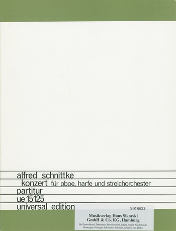 Konzert&nbsp;&nbsp;für Oboe, Harfe und Streichorchester&nbsp;&nbsp;Partitur