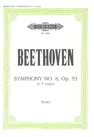 Sinfonie F-Dur Nr.8 op.93&nbsp;&nbsp;für Orchester&nbsp;&nbsp;Partitur