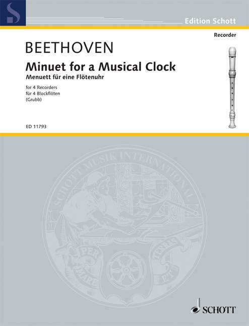 Minuet for a flute clock&nbsp;&nbsp;for 4 recorders (satb)&nbsp;&nbsp;score