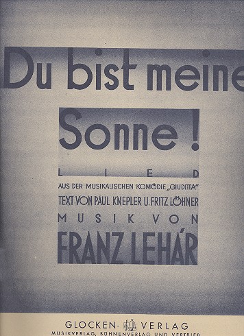 Du bist meine Sonne!&nbsp;&nbsp;für Gesang und Klavier&nbsp;&nbsp;Einzelausgabe