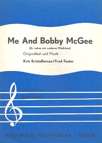 Me and Bobby McGee:&nbsp;&nbsp;Einzelausgabe Gesang und Klavier&nbsp;&nbsp;