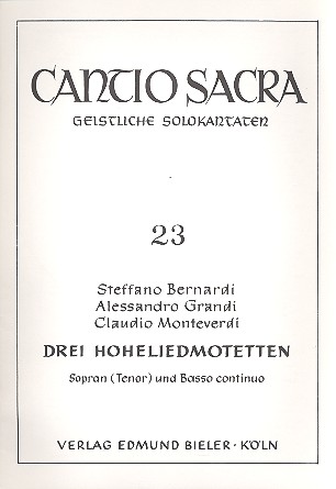 3 Hoheliedmotetten  für Sopran (Tenor) und Bc  