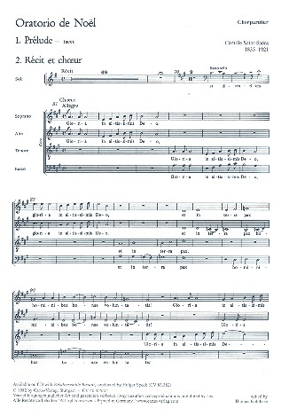 Oratorio de Noel op.12&nbsp;&nbsp;für Soli (S Mez ATB), Chor und Orchester&nbsp;&nbsp;Chorpartitur (lat)
