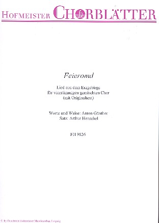 Feieromd (Dialektfassung)  für gem Chor a cappella  Partitur