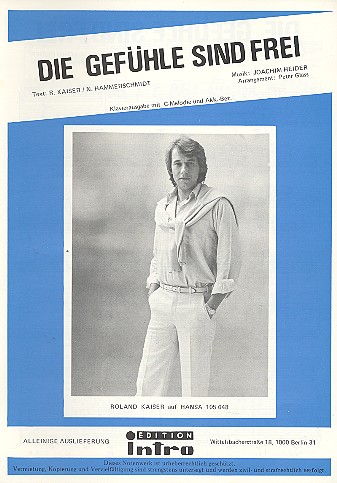 Die Gefühle sind frei:  Einzelausgabe Gesang und Klavier  