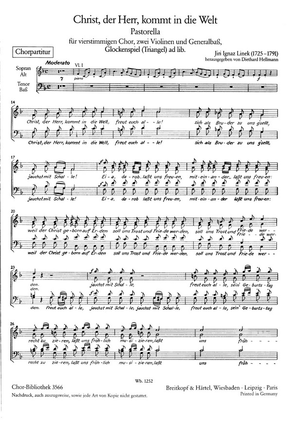 Christ der Herr kommt in die Welt&nbsp;&nbsp;für gem Chor und Orchester&nbsp;&nbsp;Chorpartitur