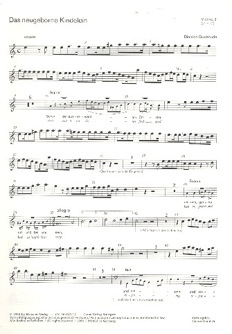 Das neugeborene Kindelein BUXWV13&nbsp;&nbsp;für gem Chor, 3 violinen und Bc&nbsp;&nbsp;Violine 2