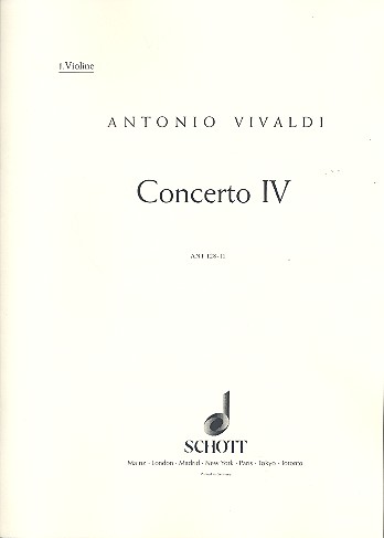 Concerto Nr. 4 G-Dur op. 10/4 RV 435/PV 104&nbsp;&nbsp;für Flöte (Alt-Blockflöte), Streichorchester und Basso continuo&nbsp;&nbsp;Einzelstimme - Violine I