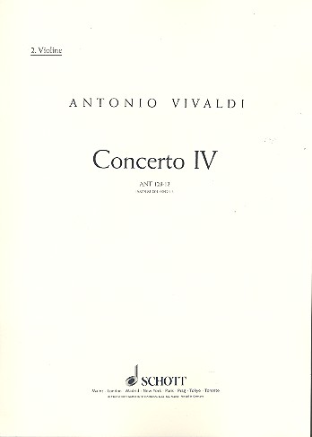 Concerto Nr. 4 G-Dur op. 10/4 RV 435/PV 104&nbsp;&nbsp;für Flöte (Alt-Blockflöte), Streichorchester und Basso continuo&nbsp;&nbsp;Einzelstimme - Violine II