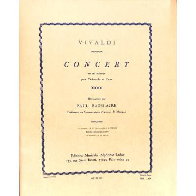 Concerto en mi mineur pour&nbsp;&nbsp;violoncelle et orchestre à cordes&nbsp;&nbsp;partition et parties