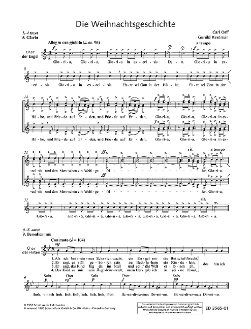 Die Weihnachtsgeschichte&nbsp;&nbsp;für Kinderchor (SMezA) mit Soli, Sprecher und Instrumenten&nbsp;&nbsp;Chorpartitur